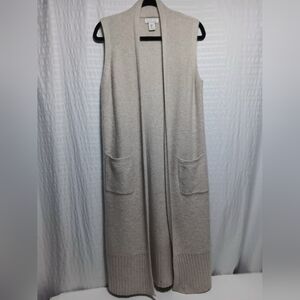 Rachel Zoe 💯 2ply Cashmere Maxi Sweater Vest. Size M